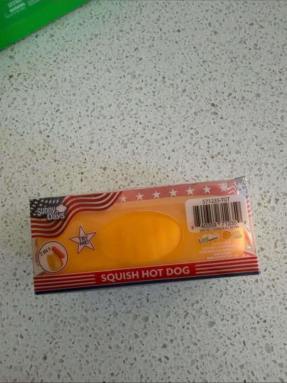 Squish Hot Dog Toy - Pink and Yellow Squishy Snack (Unbranded)